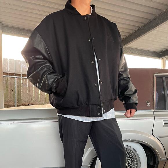 Vantage Other - 🔥NWOT Vantage Ford Credit Wool Leather Varsity Bomber Jacket Quilt Lined Sz 2XL